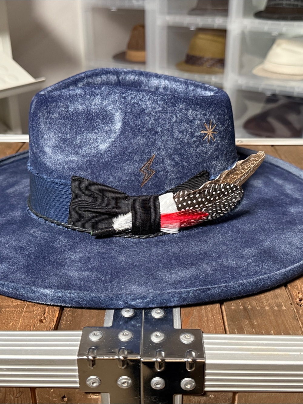 Ruediger Vesper Shadowed Indigo Australian Wool Wide Brim Fedora M / 57cm